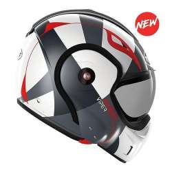 modularer Helm  BOXXER  VIPPER Blanc-Noir-Rouge